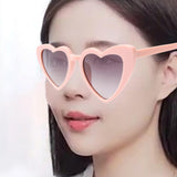 Maxbell Fashion Women Sunglasses Heart-Shape Eyewear Cat Eye Hippy Boho Lady pink