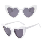 Maxbell Fashion Women Sunglasses Heart-Shape Eyewear Cat Eye Hippy Boho Lady white