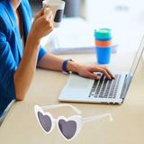 Maxbell Fashion Women Sunglasses Heart-Shape Eyewear Cat Eye Hippy Boho Lady white