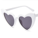 Maxbell Fashion Women Sunglasses Heart-Shape Eyewear Cat Eye Hippy Boho Lady white