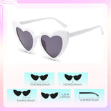 Maxbell Fashion Women Sunglasses Heart-Shape Eyewear Cat Eye Hippy Boho Lady white