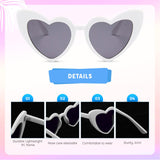 Maxbell Fashion Women Sunglasses Heart-Shape Eyewear Cat Eye Hippy Boho Lady white