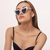 Maxbell Fashion Women Sunglasses Heart-Shape Eyewear Cat Eye Hippy Boho Lady white