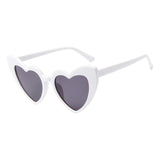 Maxbell Fashion Women Sunglasses Heart-Shape Eyewear Cat Eye Hippy Boho Lady white
