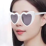 Maxbell Fashion Women Sunglasses Heart-Shape Eyewear Cat Eye Hippy Boho Lady white