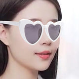 Maxbell Fashion Women Sunglasses Heart-Shape Eyewear Cat Eye Hippy Boho Lady white