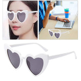 Maxbell Fashion Women Sunglasses Heart-Shape Eyewear Cat Eye Hippy Boho Lady white