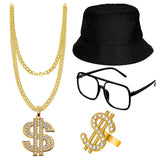 Maxbell 2xHip Hop Costume Kit Rapper Pendant Outfits Accs for Party Supplies Cosplay