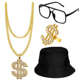 Maxbell 3xHip Hop Costume Kit Rapper Pendant Outfits Accs for Party Supplies Cosplay