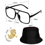 Maxbell 3xHip Hop Costume Kit Rapper Pendant Outfits Accs for Party Supplies Cosplay