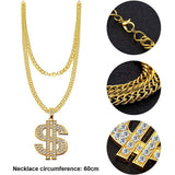 Maxbell 4xHip Hop Costume Kit Rapper Pendant Outfits Accs for Party Supplies Cosplay