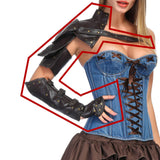 Maxbell 2x1Set Gothic Steampunk Adjustable Shoulder Armor/Arm Strap Metal Decor Brown