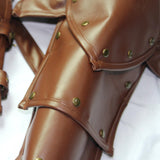 Maxbell 2x1Set Gothic Steampunk Adjustable Shoulder Armor/Arm Strap Metal Decor Brown