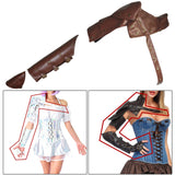Maxbell 2x1Set Gothic Steampunk Adjustable Shoulder Armor/Arm Strap Metal Decor Brown