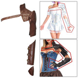 Maxbell 3x1Set Gothic Steampunk Adjustable Shoulder Armor/Arm Strap Metal Decor Brown