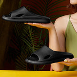 Fashion Summer Slippers Slip-On Shower EVA Soft Sandal for Women Men Black