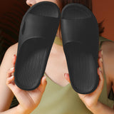 Fashion Summer Slippers Slip-On Shower EVA Soft Sandal for Women Men Black