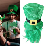 Maxbell 6pcs Mens St. Patricks Day Green Leprechaun Hat w/ Beard Irish Costume