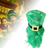 Maxbell 6pcs Mens St. Patricks Day Green Leprechaun Hat w/ Beard Irish Costume