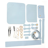 Maxbell 3xDIY Sewing Stitching Womens Leather Bag Making Complete Kit Handbag Blue