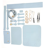 Maxbell 4xDIY Sewing Stitching Womens Leather Bag Making Complete Kit Handbag Blue