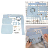 Maxbell 3xDIY Sewing Stitching Womens Leather Bag Making Complete Kit Handbag Blue