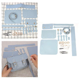 Maxbell 2xDIY Sewing Stitching Womens Leather Bag Making Complete Kit Handbag Blue