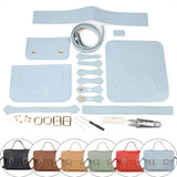 Maxbell 4xDIY Sewing Stitching Womens Leather Bag Making Complete Kit Handbag Blue