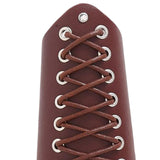 Maxbell 4xLeather Gauntlet Wristband Lace up Wrist Guard for Men Women Cosplay Brown