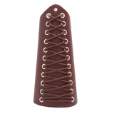 Maxbell 3xLeather Gauntlet Wristband Lace up Wrist Guard for Men Women Cosplay Brown