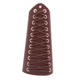 Maxbell 3xLeather Gauntlet Wristband Lace up Wrist Guard for Men Women Cosplay Brown