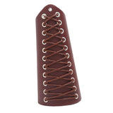 Maxbell 5xLeather Gauntlet Wristband Lace up Wrist Guard for Men Women Cosplay Brown