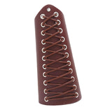 Maxbell 4xLeather Gauntlet Wristband Lace up Wrist Guard for Men Women Cosplay Brown