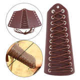Maxbell 2xLeather Gauntlet Wristband Lace up Wrist Guard for Men Women Cosplay Brown