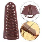 Maxbell 2xLeather Gauntlet Wristband Lace up Wrist Guard for Men Women Cosplay Brown