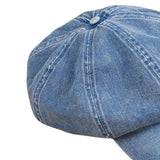 Maxbell 2xDenim Cotton Newsboy Hat Soft 8 Panels Baker Boy Beret Flat Caps Vintage LIght Blue