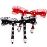 Maxbell 3xPunk Leg Rings Garters Leather Rivets Thigh Party Harness Garter Belts Black