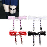 Maxbell 3xPunk Leg Rings Garters Leather Rivets Thigh Party Harness Garter Belts Black