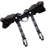 Maxbell 3xPunk Leg Rings Garters Leather Rivets Thigh Party Harness Garter Belts Black