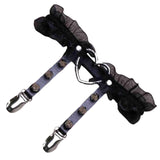 Maxbell 4xPunk Leg Rings Garters Leather Rivets Thigh Party Harness Garter Belts Black