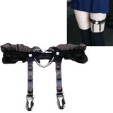 Maxbell 5xPunk Leg Rings Garters Leather Rivets Thigh Party Harness Garter Belts Black