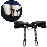 Maxbell 2xPunk Leg Rings Garters Leather Rivets Thigh Party Harness Garter Belts Black