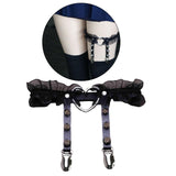 Maxbell 3xPunk Leg Rings Garters Leather Rivets Thigh Party Harness Garter Belts Black