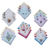 Maxbell 4x18 Pieces Women Soft Cotton Handkerchiefs Wedding Party Hankie Kerchiefs