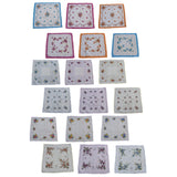 Maxbell 4x18 Pieces Women Soft Cotton Handkerchiefs Wedding Party Hankie Kerchiefs
