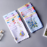 Maxbell 4x18 Pieces Women Soft Cotton Handkerchiefs Wedding Party Hankie Kerchiefs