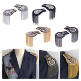 Epaulets Tassel Shoulder Boards Alloy for Clothing Unisex Gold