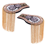 Epaulets Tassel Shoulder Boards Alloy for Clothing Unisex Gold