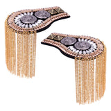 Epaulets Tassel Shoulder Boards Alloy for Clothing Unisex Gold