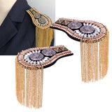 Epaulets Tassel Shoulder Boards Alloy for Clothing Unisex Gold